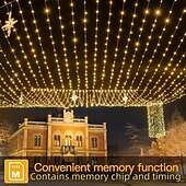 abordables Guirlandes lumineuses à brancher-Guirlande lumineuse de Noël 100 m 1000 LED, guirlande lumineuse en fil de cuir étanche avec télécommande, basse tension, parfaite pour la décoration extérieure et intérieure de Noël