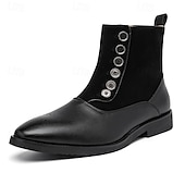 abordables Bottes habillées-bottines à boutons en similicuir bicolore pour hommes – bottines de style victorien vintage pour occasions formelles et décontractées