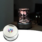 levne Dekorativní světla-4leds světelný základní světlo křišťálové sklo průhledné objekty zobrazují laserové barevné kulaté stojan základny pro koktejl