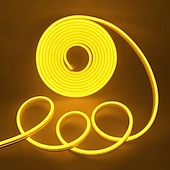 voordelige Neon LED-verlichting-5m waterdichte led neon buislamp, flexibele stripverlichting enkele kleur voor binnen en buiten decoratief 12v eu/uk/us/au stekker
