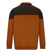 economico Felpe di base-Per uomo Felpa a nido d&#039;ape Maglione Felpa con cerniera a un quarto Nero Verde militare Blu marino Cachi Grigio chiaro Colletto Mao mezza cerniera Color Block Tasche Color Block Ufficio Sportivo