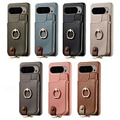 cheap Other Phone Case-Phone Case For Pixel 9 Pro Pixel 9 Pro XL Pixel 8 Pro Pixel 8 Pixel 7 Pixel 7 Pro Pixel 6 Pixel 6 Pro Back Cover with Stand Holder Ring Holder Zipper Retro TPU PU Leather