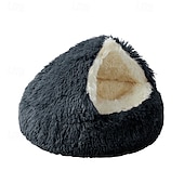 economico Coperte e plaid-Letto di peluche per gatti, ciambella rilassante, letto per cani e gatti, letto rotondo lavabile anti-ansia, soffice letto per coccole per cani, comodo letto con cuscino per cani e gatti per cuccioli di piccola taglia