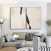 preiswerte Abstrakte Gemälde-Ölgemälde handgemachtes Wabi Sabi Gemälde handgemachte Wandkunst 2er Set beige abstraktes Gemälde auf Leinwand Gemälde ein Paar beige Textur Wandkunst neutrale abstrakte Wandkunst Boho Gemälde
