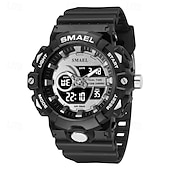 abordables Relojes digitales-Reloj electrónico de cuarzo Smael de nueva moda para hombre, con decoración deportiva y de ocio, luz nocturna, resistente al agua, calendario, pantalla semanal, reloj despertador para hombre