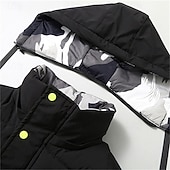 preiswerte Herren Steppweste-Herren Puffer Weste Kapuzenweste Gepolstert Weste Steppweste Täglich Verabredung Urlaub Modisch Brautkleider schlicht Herbst Winter Tasche Polyester warm halten Komfortabel Graphic Reisverschluss Mit