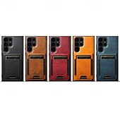 Недорогие Чехлы для Samsung-телефон Кейс для Назначение S24 S24 Ultra Plus S23 Ultra Plus S23 S22 S22 Плюс Ультра S25 Ультра Кейс на заднюю панель со стендом Съемный Магнитный Ретро ТПУ ПК Кожа PU
