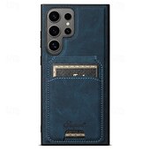 Недорогие Чехлы для Samsung-телефон Кейс для Назначение S24 S24 Ultra Plus S23 Ultra Plus S23 S22 S22 Плюс Ультра S25 Ультра Кейс на заднюю панель со стендом Магнитный Разъем для карты Ретро ТПУ ПК Кожа PU