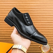 tanie Półformalny-męskie, vintage, formalne buty typu oxford – dwukolorowa sztuczna skóra i zamszowe guziki, idealne na spotkania biznesowe i specjalne okazje