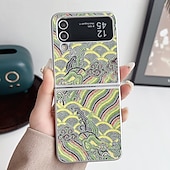 お買い得  サムスン用ケース-電話 ケース 用途 Zフリップ6 Z Flip 5 Z Flip 4 バックカバー スタンド付き 耐衝撃 レトロ風 繊維 PC