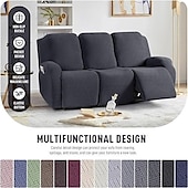 cheap Recliner Chair Cover-Loveseat 3 Seater Burgundy Recliner Covers Cover for Large Reclining Chair Slipcover Seat Reversible Washable Protector with Elastic Adjustable Straps for Kids Pets