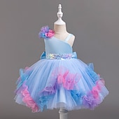 levne Párty šaty-Děti Dívčí Šaty na párty Pevná barva Květiny Bez rukávů Zvláštní příležitosti Módní Princeznovské Polyester Šaty na párty Léto Jaro 2-8 let Více barev Žlutá Světlá růžová