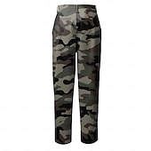 abordables Delgado-Hombre camuflaje pantalones de traje Media cintura Vintage Formal Exterior Calle Cremallera Bolsillo Verano Primavera Otoño Impresión 3D Azul Marino Verde Ejército