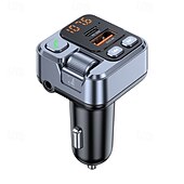 cheap Car Charger-Car Charger 30W Fast Charging Adapter FM Bluetooth Transmitter Handsfree Call with Voltage Monitor MP3 Player for IPhone Samsung