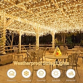 cheap Solar String Lights-Elegant Wedding Reception Party 2 Pcs Christmas Outdoor Solar Copper Wire Light String Holiday Wedding New Year Courtyard Fence Steps Atmosphere Decoration Light String