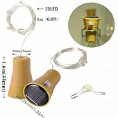 cheap Solar String Lights-2M Solar String Lights, 20 LEDs Wine Bottle String Lights, Warm White, RGB and Waterproof for Christmas &amp; Wedding Decorations 5pcs Set