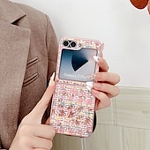 Недорогие Чехлы для Samsung-телефон Кейс для Назначение Z-флип 7 Z-флип 6 Z Flip 5 Z Flip 4 Кейс на заднюю панель Защита от удара Ретро текстильный ТПУ