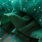 billiga Festklänningar-Barn Flickor Festklänning Ensfärgat Långärmad Prestanda Pegeant julfest Paljetter Volang Skön Ljuv Polyester Maxi Festklänning Swingklänning A linjeklänning Vår Höst 4 år + Rubinrött Grön