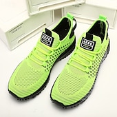 baratos Ténis para Homem-tênis esportivos respiráveis verde neon masculino – tênis de corrida de malha leve com sola acolchoada