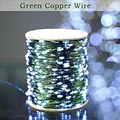 cheap Solar String Lights-50M-500Leds/100M-1000Leds Outdoor High Brightness Copper Wire Light String Large Solar Panel Courtyard Eaves Christmas Trees Balconies Fences Holy Festival Atmosphere Decorative Light String