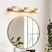 cheap Indoor Wall Lights-Wood Wall Sconce Wall Light Vanity Light with Rotatable Cylinder Lampshade Over Mirror Wall Lighting 110-240V