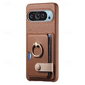 זול תיק טלפון אחר-טלפון מגן עבור Pixel 9 Pro Pixel 9 Pro XL Pixel 8 Pro Pixel 8 פיקסל 9 Pixel 7 Pixel 7 Pro Pixel 6 Pixel 6 Pro כיסוי אחורי מחזיק טבעת חריץ לכרטיס עמיד בזעזועים רטרו TPU עור PU