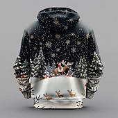 levne Vánoční zvířecí oblečení-vánoce pánské vánoční zvíře 3d mikiny santa claus móda 3d tisk dovolená streetwear mikiny s kapucí černý potisk s kapucí přední kapsa pružina &amp;amp;  podzimní značková košile