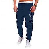 preiswerte Sweatpants-Herren Text Jogginghose Trainingshose Jogginghose Jogger Hosen Hose Mittlere Taillenlinie Elastischer Kordelzug in der Taille Modisch Brautkleider schlicht Outdoor Heim Strasse Tasche Frühling Herbst