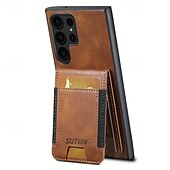 ieftine Carcasă Samsung-telefon Maska Pentru S24 Ultra Plus S23 Ultra Plus S22 Plus Ultra S25 Ultra Capac Spate rezista Loc pentru card Anti Șoc Retro TPU PC PU piele