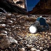 abordables Phares avant-Lampe frontale rechargeable à LED super lumineuse, lampe frontale USB 4 modes IPX5 étanche 90° réglable pour le camping, la randonnée, la course à pied, la chasse, le vélo
