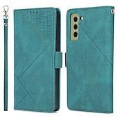 abordables Coques Samsung-téléphone Coque Pour S23 S22 S21 S20 Plus Ultra S21 FE A72 A52 A32 A22 A12 A71 A51 A31 A21s S20 FE Couvercle rabattable Avec Support avec dragonne Fente pour carte Rétro TPU faux cuir