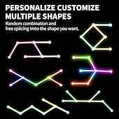 Недорогие Умный ночной свет-RGB светодиодные умные светильники игровые линии света Bluetooth приложение музыкальная синхронизация домашнего стенового креативного освещения световые панели с 24-кнопочным RF пультом управления