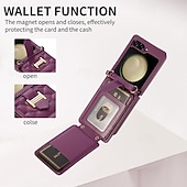 お買い得  サムスン用ケース-電話 ケース 用途 Z Flip 5 Z Flip 4 Z Flip 3 バックカバー スタンド付き ストラップ付き リストストラップ付き レトロ風 TPU PUレザー