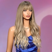 voordelige Synthetische trendy pruiken-Synthetische pruiken Gekruld Golvend Strakke pony Met pony Machinegemaakt Pruik 66.0 cm Blond Synthetisch haar Dames Schattig Cosplay Feest Blond