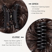 abordables Chignons-Chignon décoiffé, postiche à pince, cheveux bouclés et ondulés, faux cheveux, chignon ébouriffé, extensions de cheveux, chouchou, longue barbe, chignon, postiches pour femmes