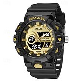 abordables Relojes digitales-Reloj electrónico de cuarzo Smael de nueva moda para hombre, con decoración deportiva y de ocio, luz nocturna, resistente al agua, calendario, pantalla semanal, reloj despertador para hombre