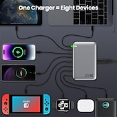 Недорогие USB-концентраторы-200 Вт usb c зарядное устройство блок gan 8-портовый usb c быстрая зарядная станция pps pd 65 Вт ноутбук зарядное устройство адаптер