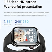 abordables Bracelets connectés-696 iW10 Montre intelligente 1.85 pouce Montre intelligente avec bracelet Bluetooth Rappel d&#039;Appel Moniteur de Sommeil Moniteur de Fréquence Cardiaque Compatible avec Android iOS Hommes Mode
