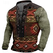 お買い得  メンズ 3D スウェットシャツ-新年 男性用 グラフィック 幾何学模様 エスニック スウェットシャツ スウェットシャツ 長袖 トレーナー Ｖネック スポーツ 日常 パーティー プリント クリスマス パーティー 新年 ドローストリング 3Dプリント 冬 春 &amp; 秋