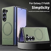 זול מארז סמסונג-טלפון מגן עבור קיפול Z 6 Z Fold 5 Z Fold 4 Z Fold 3 כיסוי אחורי מגנטי תמיכה בטעינה אלחוטית עמיד בזעזועים רטרו TPU PC