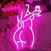 cheap Neon LED Lights-Light up Lady Neon Signs, Dimmable LED Wall Decor Sexy Woman Neon Light, Creative Art Decoration Gifts for Girl Bedroom Home Party Home Beer Bar Store Hotel