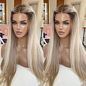 お買い得  前髪の人毛ウィッグ-レミーヘア人毛 13x4レースフロント かつら 無料パーツ ブラジリアンヘア ナチュラルストレート ブラック マルチカラー かつら 150％ 髪の毛の密度 ベビーヘアで グルーレス あらかじめ摘まれた 用途 黒人女性用かつら ロング 人毛レースウィッグ
