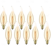 abordables Ampoules incandescentes-Lampe à bougie rétro C35L 40 W E14 Ampoule Edison vintage à intensité variable, lumière à incandescence décorative pour la maison &amp;barre 1/10 pièces