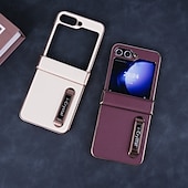 お買い得  サムスン用ケース-電話 ケース 用途 Zフリップ6 Z Flip 5 Z Flip 4 Z Flip 3 ウォレットカードケース スタンド付き 耐衝撃 レトロ風 仕上げ PUレザー