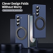 baratos Capa Samsung-telefone Capinha Para Dobra Z 7 Dobra Z 6 Z Fold 5 Z Fold 4 Z Fold 3 Capa traseira Com Suporte e protetor de tela Magnética Retro PC Metal
