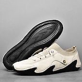 economico Sneakers da uomo-sneakers casual slip-on da uomo in pelle con caviglia in maglia a rete e suola flessibile - ideali per l&#039;uso quotidiano e le attività all&#039;aperto