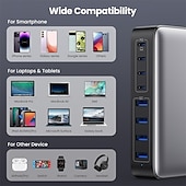 Недорогие USB-концентраторы-200 Вт usb c зарядное устройство блок gan 8-портовый usb c быстрая зарядная станция pps pd 65 Вт ноутбук зарядное устройство адаптер
