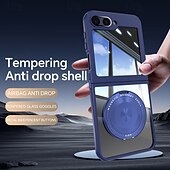 levne Pouzdra pro Samsung-telefon Carcasă Pro Z Flip 7 Z Flip 6 Z Flip 5 Zadní kryt se stojánkem Nárazuvzdorné Retro TPU PC