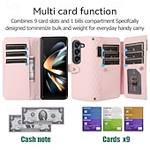 お買い得  サムスン用ケース-電話 ケース 用途 Zフォールド6 Z Fold 5 Z Fold 4 Z Fold 3 フリップカバー スタンド付き ジッパ－ リストストラップ付き レトロ風 TPU PUレザー