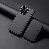 お買い得  iPhone用ケース-電話 ケース 用途 iPhone 16 Pro Max プラス iPhone 15 プロマックスプラス iPhone 14 Pro Max iPhone 14 Pro Max Plus iPhone 13 Pro Max バックカバー スタンド付き 磁石バックル ワイヤレス充電をサポート レトロ風 TPU PUレザー